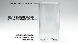Illustration for article titled A Mt. Hood-Bottomed Pint Glass Is the Easiest Way To Tackle a Mountain